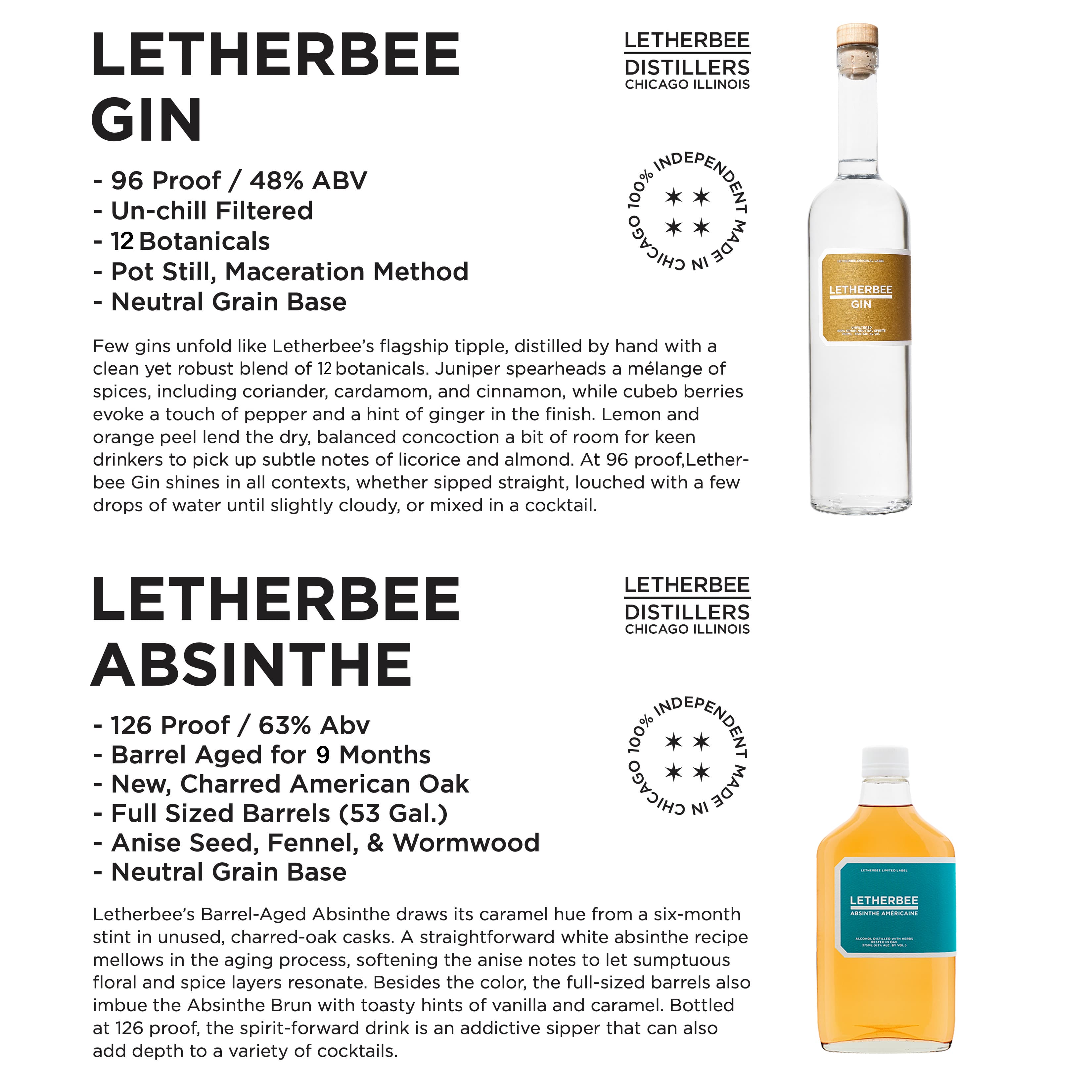 Letherbee Gin and Absinthe Shelf Talkers